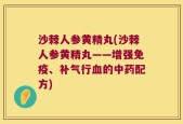沙棘人参黄精丸(沙棘人参黄精丸——增强免疫、补气行血的中药配方)