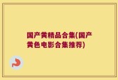 国产黄精品合集(国产黄色电影合集推荐)