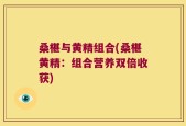 桑椹与黄精组合(桑椹黄精：组合营养双倍收获)