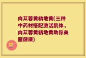 肉苁蓉黄精地黄(三种中药材搭配激活肌体，肉苁蓉黄精地黄助你美丽健康)