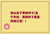 保山昌宁黄精种子(昌宁丰收：黄精种子重量突破记录！)