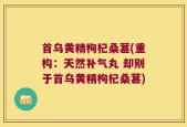 首乌黄精枸杞桑葚(重构：天然补气丸 却别于首乌黄精枸杞桑葚)
