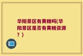 华阳景区有黄精吗(华阳景区是否有黄精资源？)