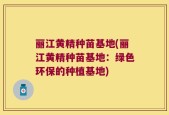 丽江黄精种苗基地(丽江黄精种苗基地：绿色环保的种植基地)