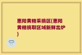 惠阳黄精采摘区(惠阳黄精摘取区域新鲜出炉)