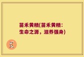 苗禾黄精(苗禾黄精：生命之源，滋养强身)