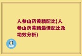 人参山药黄精配比(人参山药黄精最佳配比及功效分析)