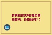有黄精苗卖吗(有卖黄精苗吗，价格如何？)