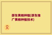 邵东黄精种植(邵东推广黄精种植技术)
