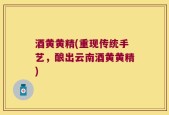 酒黄黄精(重现传统手艺，酿出云南酒黄黄精)