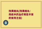 伟黄精丸(伟黄精丸：传统中药治疗男性不育的有效之选)