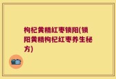 枸杞黄精红枣锁阳(锁阳黄精枸杞红枣养生秘方)