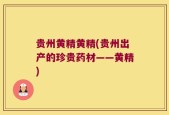 贵州黄精黄精(贵州出产的珍贵药材——黄精)