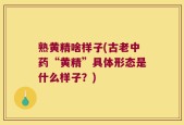 熟黄精啥样子(古老中药“黄精”具体形态是什么样子？)