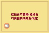 桂枝白芍黄精(桂枝白芍黄精的功效及作用)
