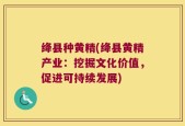 绛县种黄精(绛县黄精产业：挖掘文化价值，促进可持续发展)