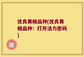 优良黄精品种(优良黄精品种：打开活力密码)