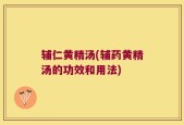 辅仁黄精汤(辅药黄精汤的功效和用法)