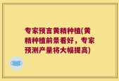 专家预言黄精种植(黄精种植前景看好，专家预测产量将大幅提高)