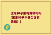 玉米种子里有黄精吗吗(玉米种子中是否含有黄精？)