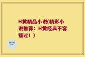 H黄精品小说(精彩小说推荐：H黄经典不容错过！)