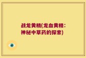 战龙黄精(龙血黄精：神秘中草药的探索)