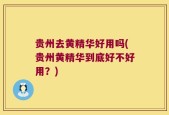 贵州去黄精华好用吗(贵州黄精华到底好不好用？)