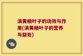 滇黄精叶子的功效与作用(滇黄精叶子的营养与益处)
