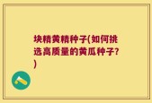 块精黄精种子(如何挑选高质量的黄瓜种子？)