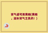 肾气虚可用黄精(黄精，滋补肾气之良药！)