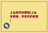 上山采药材黄精(上山采黄精，寻觅丹药财源)