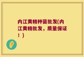 内江黄精种苗批发(内江黄精批发，质量保证！)
