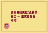 桑椹黄精黑豆(桑黄黑三宝 ─ 果实养生有妙招)