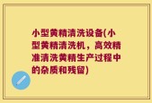 小型黄精清洗设备(小型黄精清洗机，高效精准清洗黄精生产过程中的杂质和残留)