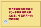 太子参黄精防风黄芪白术(太子参黄精防风黄芪白术：中医药方中的神奇组合)