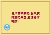 台风黄精颗粒(台风黄精颗粒来袭,应该如何预防)