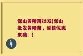 保山黄精苗批发(保山批发黄精苗，超值优惠来袭！)