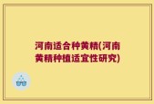 河南适合种黄精(河南黄精种植适宜性研究)