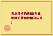 东北种植的黄精(东北地区的黄精种植及应用)