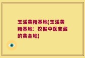 玉溪黄精基地(玉溪黄精基地：挖掘中医宝藏的黄金地)