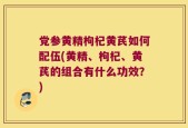 党参黄精枸杞黄芪如何配伍(黄精、枸杞、黄芪的组合有什么功效？)