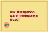 绅宝 黄精源(绅宝汽车公司任命黄精源为新任CEO)