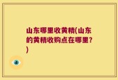 山东哪里收黄精(山东的黄精收购点在哪里？)