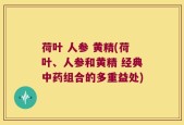 荷叶 人参 黄精(荷叶、人参和黄精 经典中药组合的多重益处)