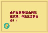 山药党参黄精(山药配伍实践：养生三宝新生命！)