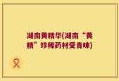 湖南黄精华(湖南“黄精”珍稀药材受青睐)