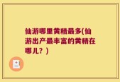 仙游哪里黄精最多(仙游出产最丰富的黄精在哪儿？)