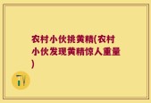 农村小伙挑黄精(农村小伙发现黄精惊人重量)