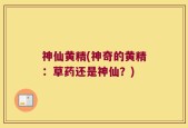 神仙黄精(神奇的黄精：草药还是神仙？)