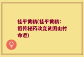 桂平黄精(桂平黄精：祖传秘药改变贫困山村命运)